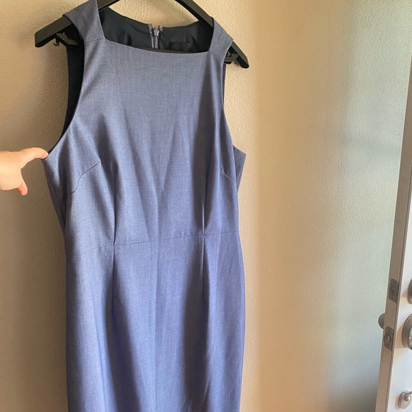 Alex Marie Sheath Denim Chambray Square Neck Business Casual Dress- NWT - Picture 2 of 9